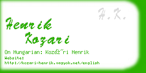 henrik kozari business card